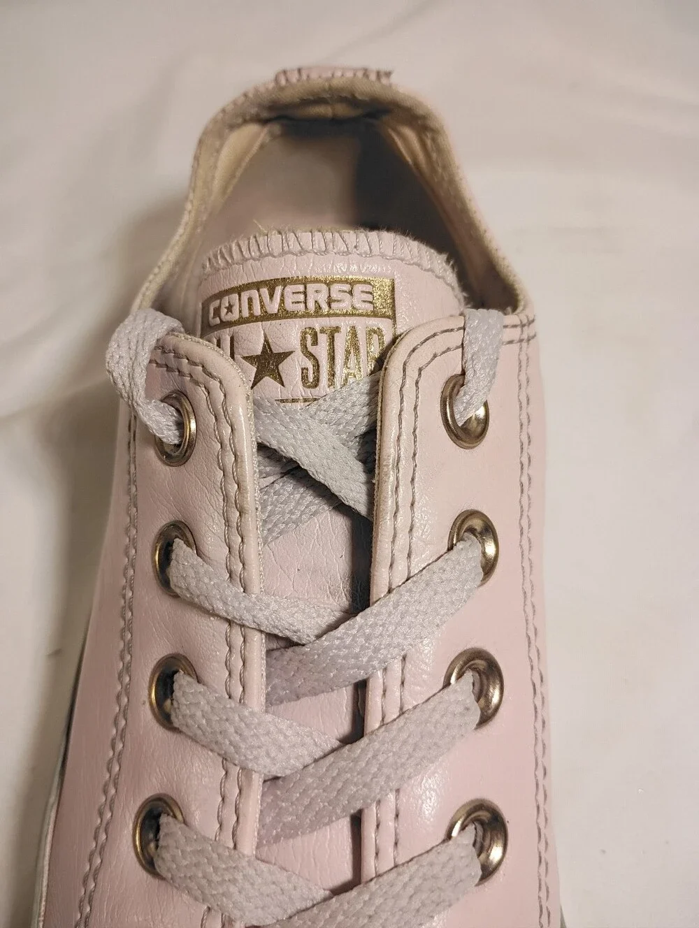 Converse All Star Craft Leather Low Top Sneakers Pink Rose Gold Sz 8 559945C